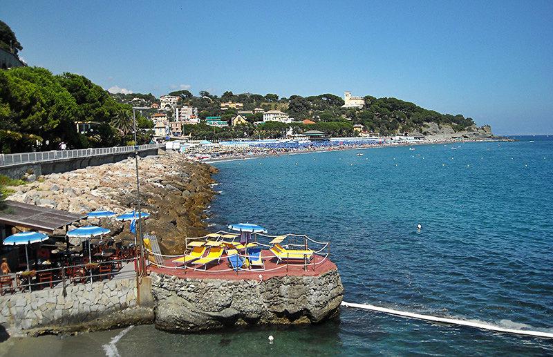 A wonderful view of Celle Ligure and the sandy beach