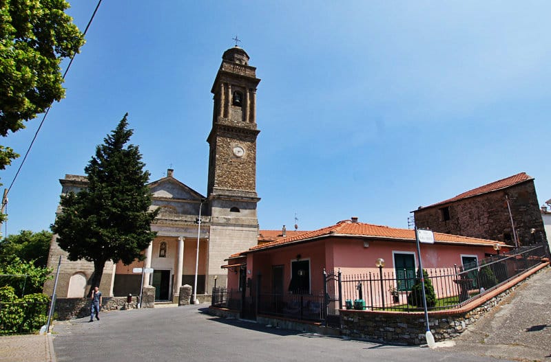 A lovely town center with a church of Diano Arentino in Liguria