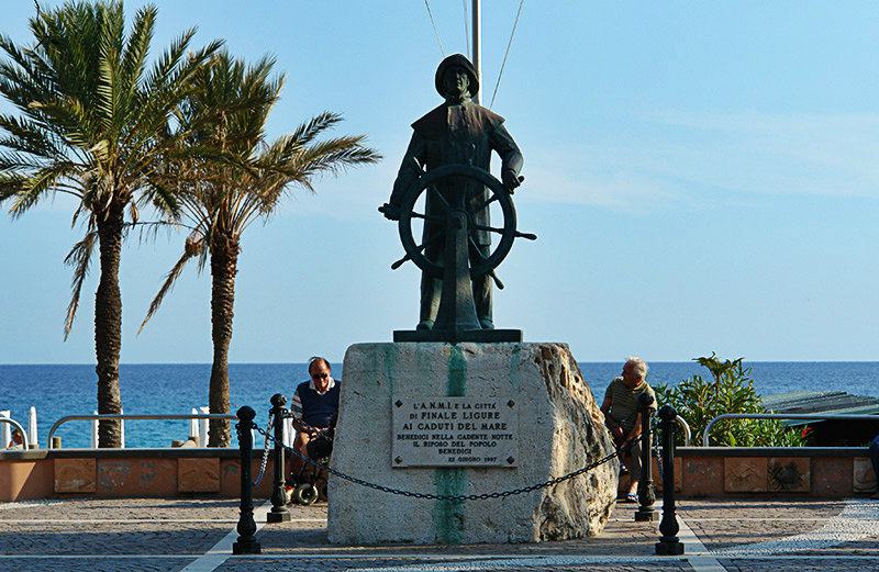 Statue which honors Fishermen in Finale Ligure