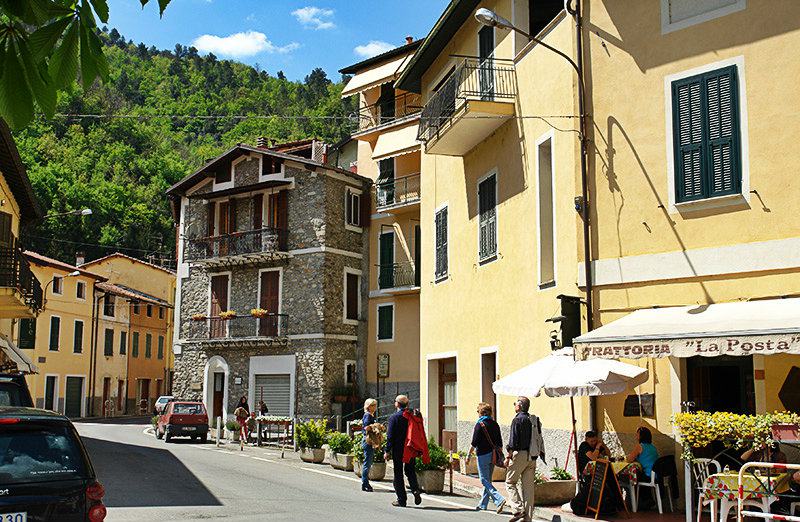 A beautiful street in Pigna, Liguria