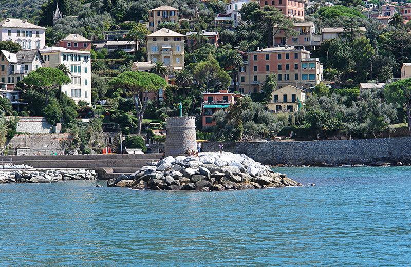 A tower next to the sea in Recco, Liguria