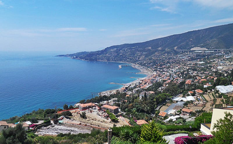 Stunning panoramic view of Sanremo, the city of flowers